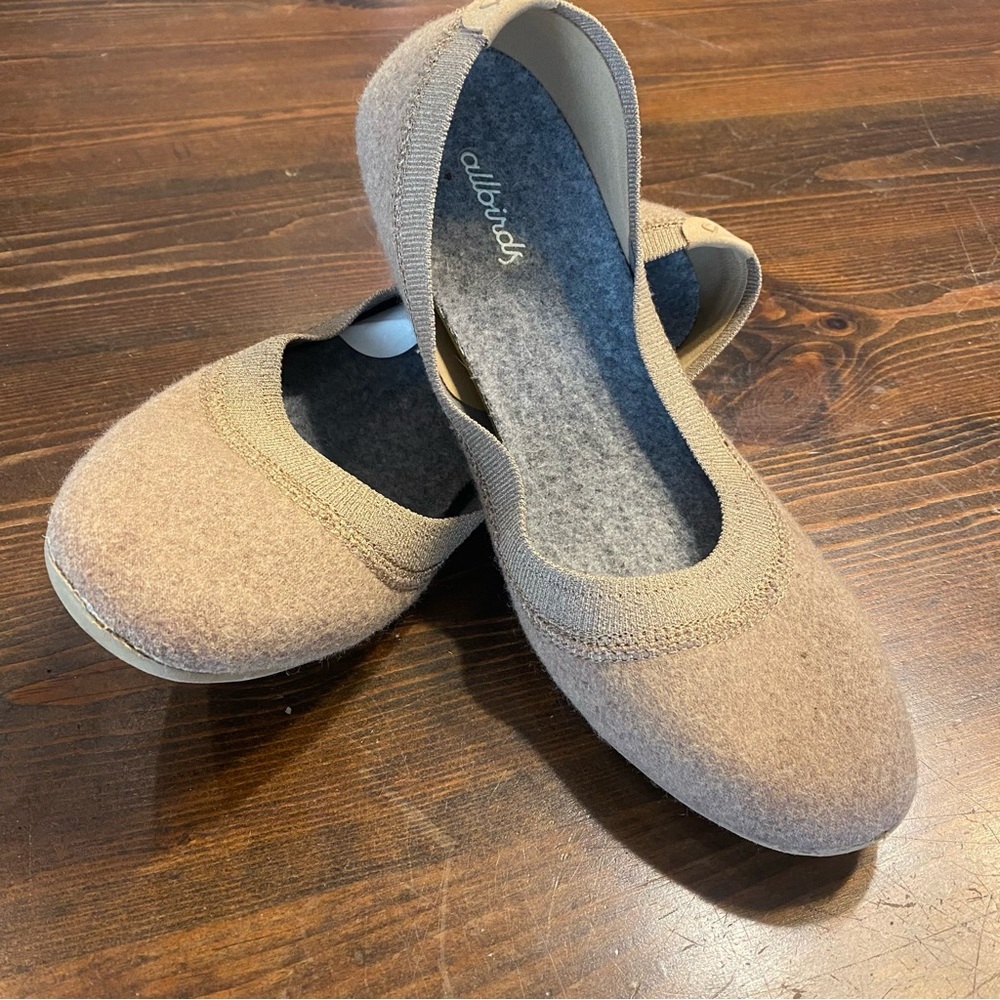 Allbirds Womens Tree Breezers Tan Wool Ballet comfortable Flats Slip Ons SZ-9 - Picture 3 of 10
